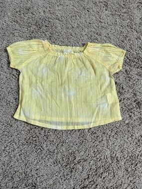 Milano Girls Yellow Short Sleeve Peasant Top